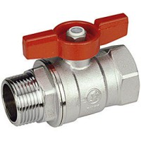 Кульовий клапан із стандартним проходом, з червоною T-ручкою, хром, зовнішня і внутрішня різьба 1/2" Giacomini арт. R254X003